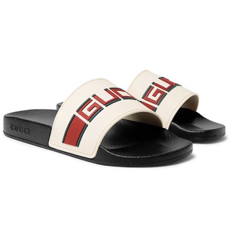 gucci rubber slides white